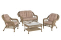 Outdoor Garden Patio 4 PC Cappuccino Furniture Conversation Set