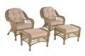 Outdoor Garden 4 pc conversation set with ottomans