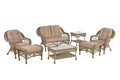 Outdoor Garden 7 pc conversation set with ottomans