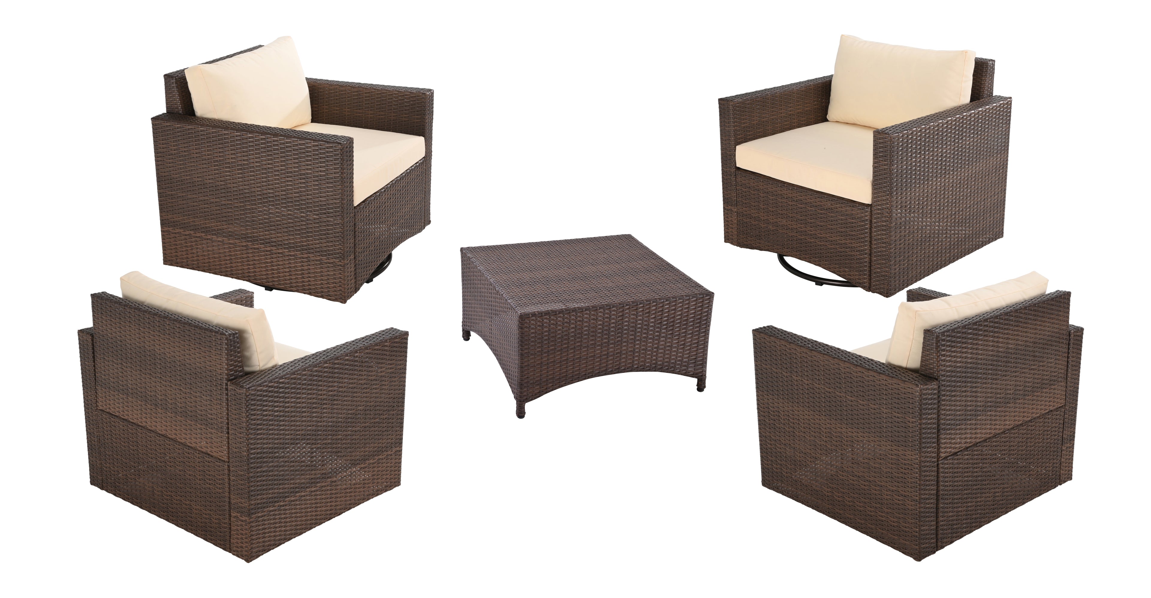 360 degree glider chair  (Set of 4 and 1 coffee table)