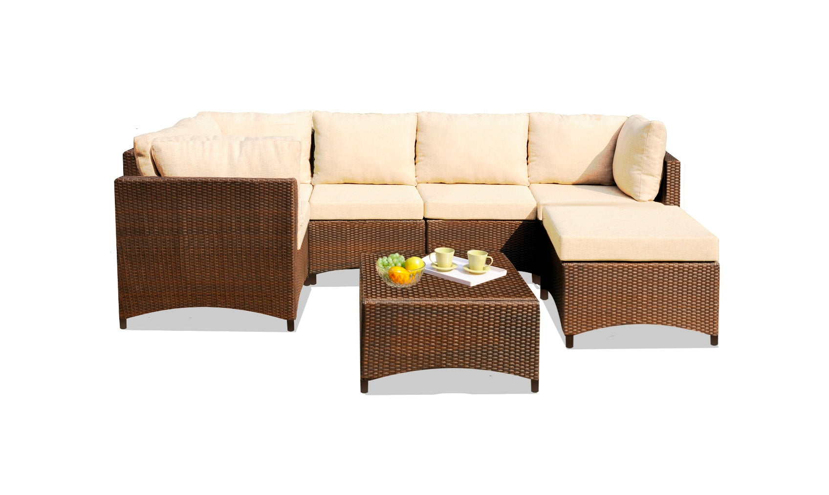 Studio Shine Collection Modular Sectional conversation set with Ottoman