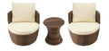 Outdoor 3-piece Bistro Set - Dark Brown - Beige