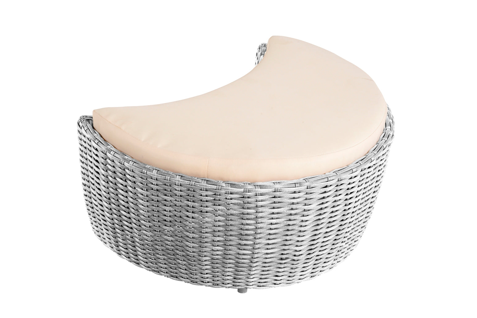 Outdoor harvest moon shape Ottoman- Grey and Beige