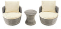 Outdoor 3-piece Bistro Set - Grey - Beige