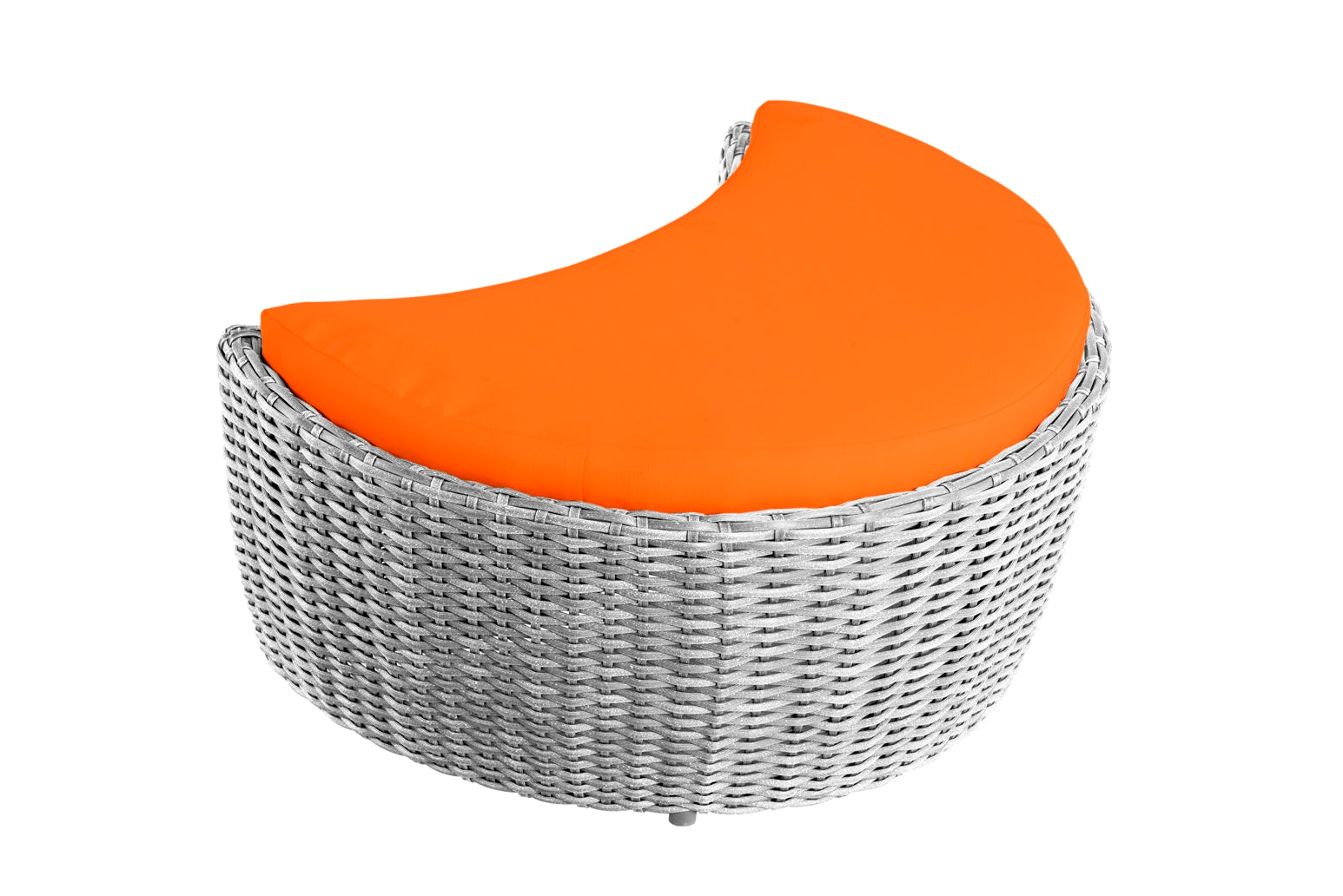 Outdoor harvest moon shape Ottoman- Grey and Orange