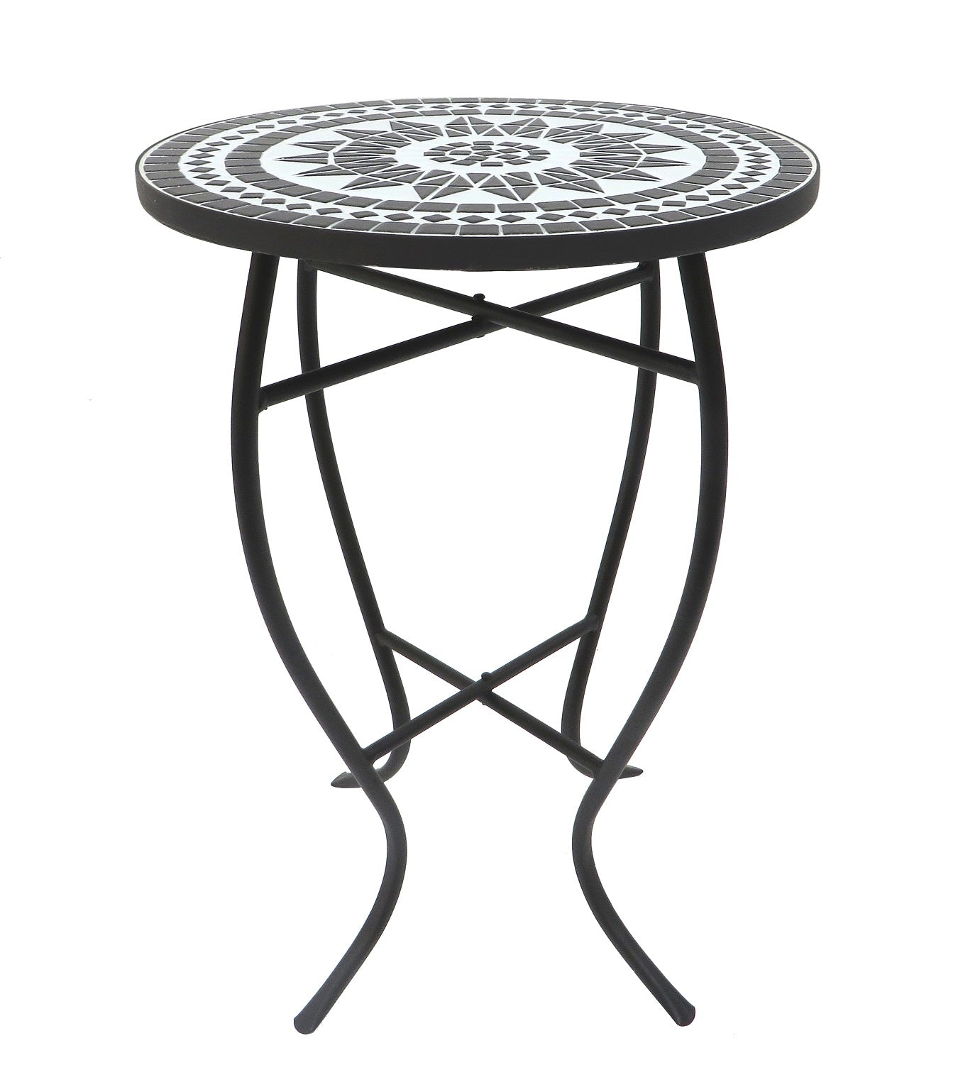 Mosaic Art Collection Black Lily Accent Table