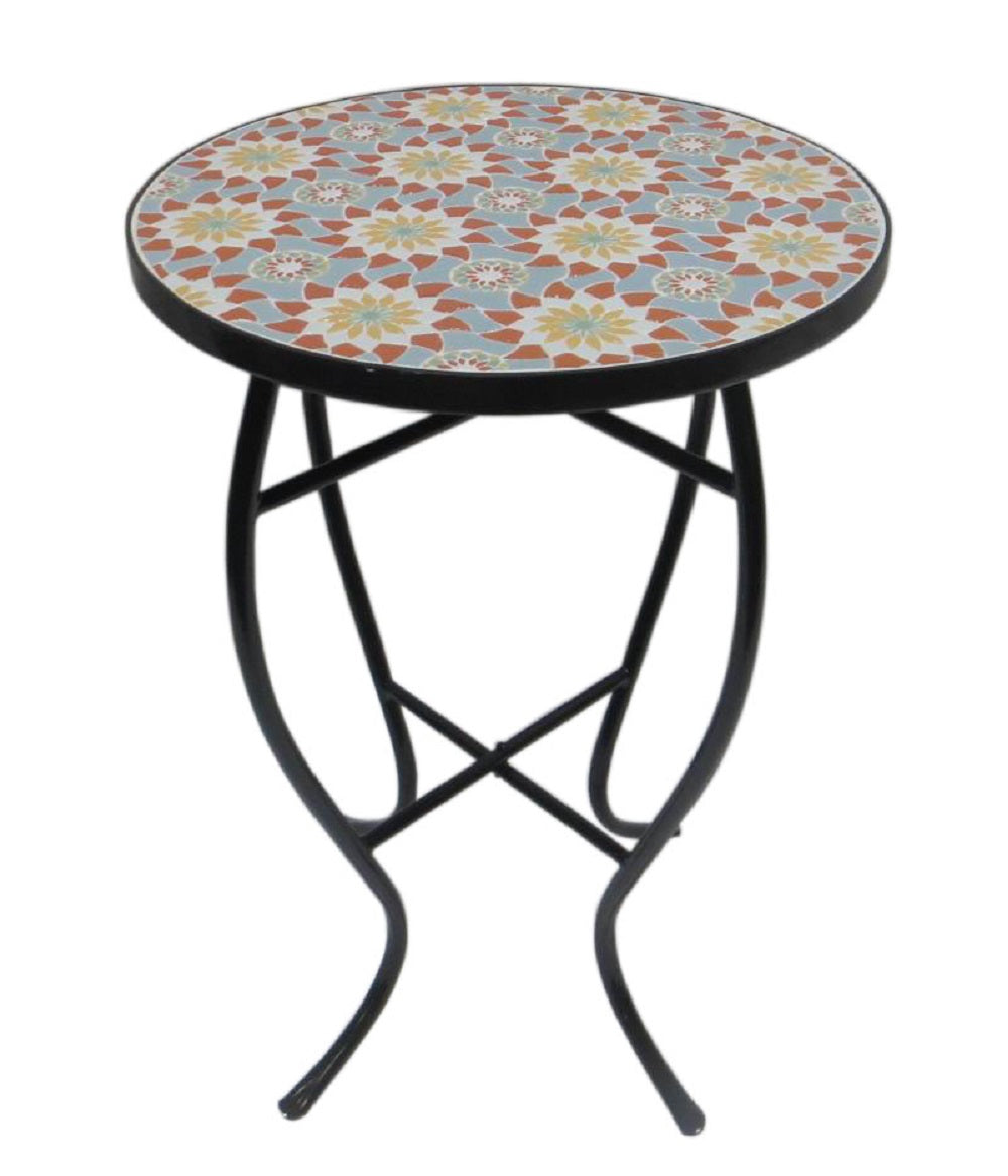 Mosaic Art Collection Floral Accent Table