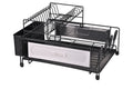 Jiallo Stainless Steel 2-Tier dish rack with self -draining tray (Black Color)