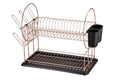 Jiallo Stainless Steel 2-Tier dish rack with dripping tray (Rose Gold)