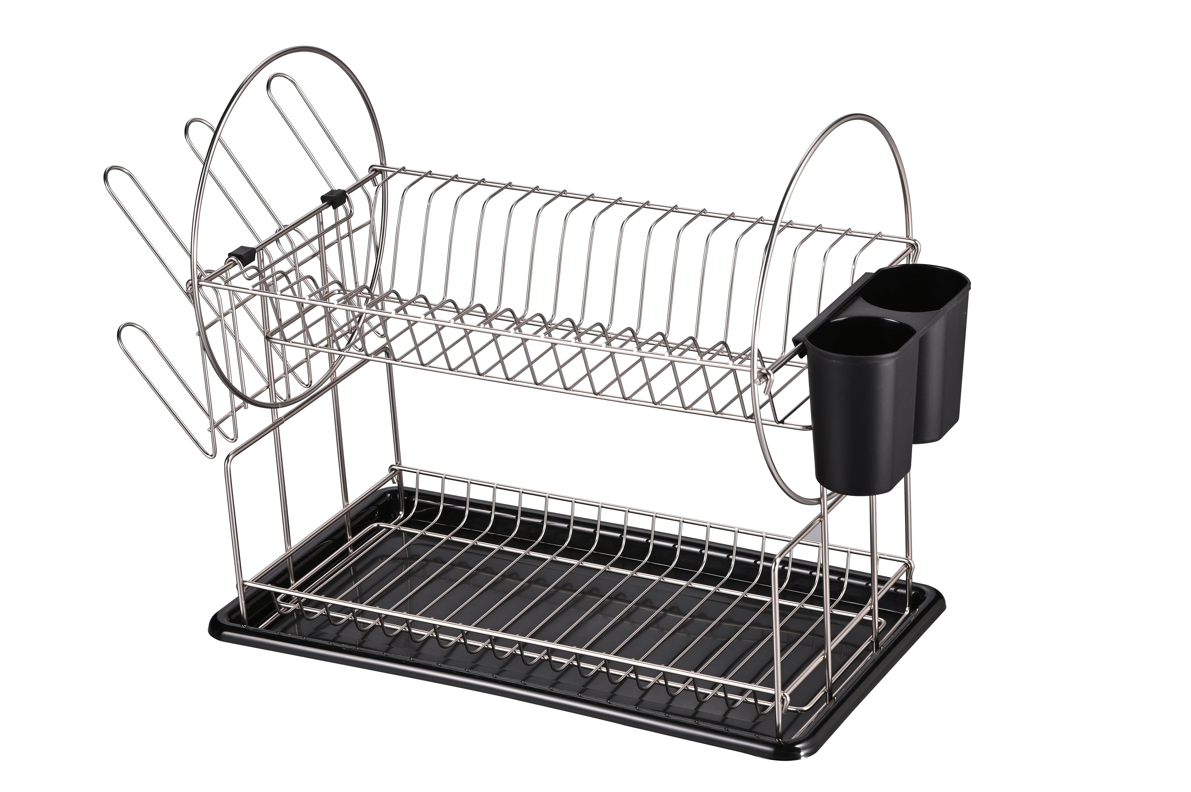 Jiallo Stainless Steel 2-Tier dish rack with dripping tray (Silver)
