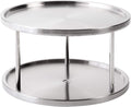 Jiallo Stainless Steel Two-Tier Turntable Lazy Susan, Pantry Cabinet Organizer, Kitchen tabletop Spice Rack