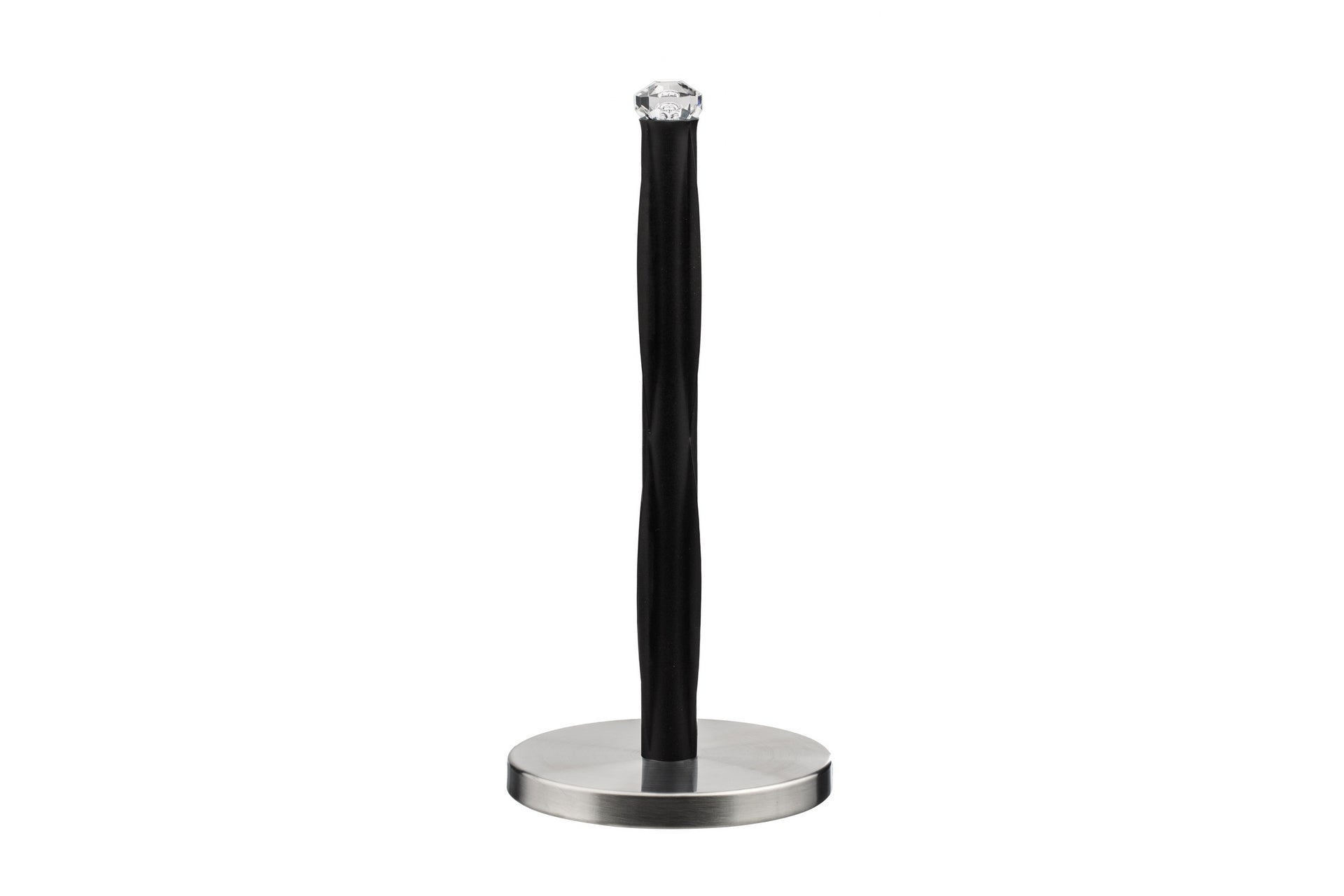 Jiallo Paper Towel Holder with Black Ridges, faux crystal top