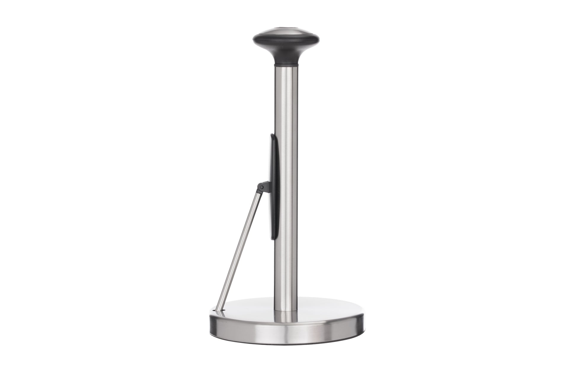 Jiallo Stainless Steel Paper Towel Holder with Black Knob and Tension Arm