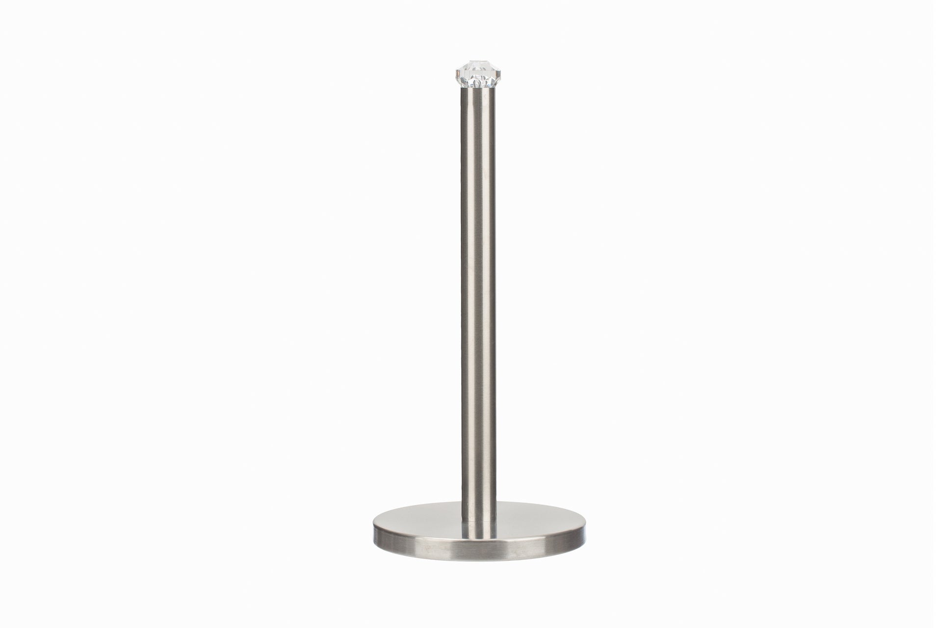 Jiallo Freestanding Paper Towel Holder with Faux Crystal Top, Satin Nickel