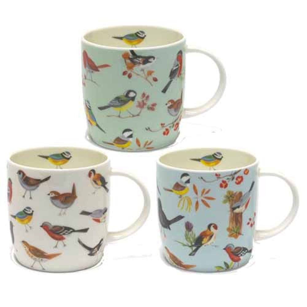 Roy Kirkham Sophie Mug - Bird Song Set of 6, Bone China Ceramic Made in England