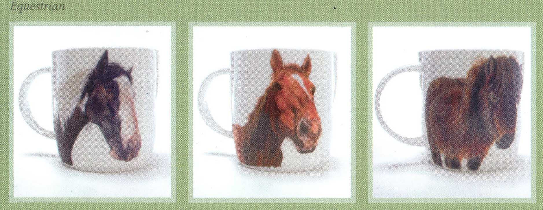 Roy Kirkham Sophie Mug - Farm Animal Equestrian Set of 6, Bone China Ceramic Made in England