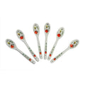 Roy Kirkham Set of 6 Teaspoons - Alpine Strawberry, Bone China Ceramic Made in England